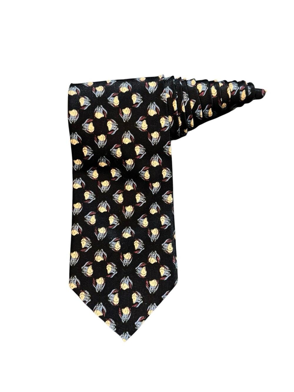 Disney Winnie The Pooh Eeyore Faces Cartoon Vintage Necktie Polyester